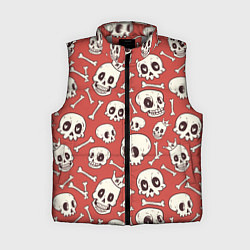 Женский жилет Черепа на красном фоне
