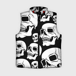 Женский жилет Черепа - чёрный фон