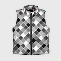 Женский жилет Черно-белый клетчатый узор, цвет: 3D-красный