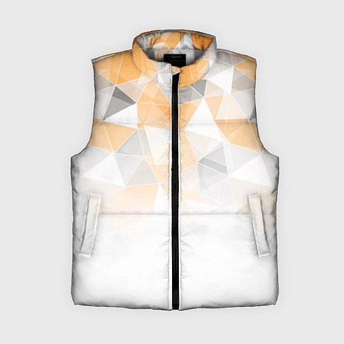 Женский жилет Однотонный белый и желто-серый геометрический / 3D-Светло-серый – фото 1
