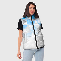 Женский жилет Исчезающие серо-голубые полигоны, цвет: 3D-красный — фото 2