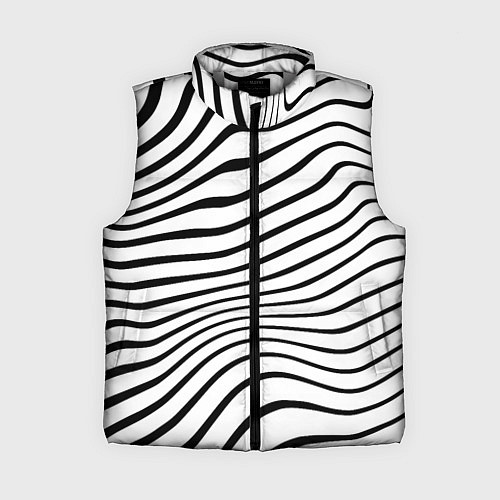 Женский жилет Волновой линейный растр - зебра / 3D-Светло-серый – фото 1
