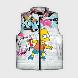 Женский жилет Барт Симпсон на фоне стены с граффити, цвет: 3D-красный