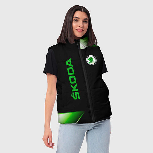 Женский жилет Skoda Sport Абстракция / 3D-Красный – фото 3