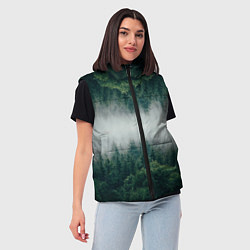 Женский жилет ЗЕРКАЛЬНЫЙ ТУМАННЫЙ ЛЕС, цвет: 3D-светло-серый — фото 2