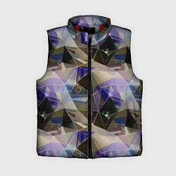 Женский жилет Полигональный абстрактный: бежевый, коричневый, си