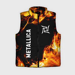 Женский жилет Metallica и пылающий огонь, цвет: 3D-черный