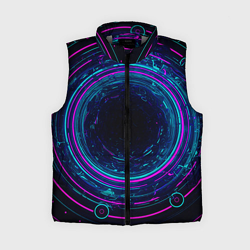 Женский жилет Неоновый тоннель - портал / 3D-Светло-серый – фото 1
