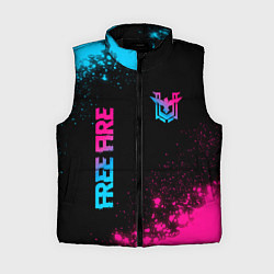 Женский жилет Free Fire - neon gradient: символ и надпись вертик