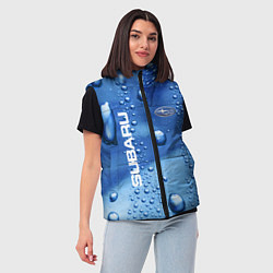 Женский жилет Subaru - капли, цвет: 3D-черный — фото 2