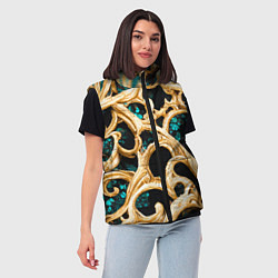 Женский жилет Золотые ветви, цвет: 3D-черный — фото 2