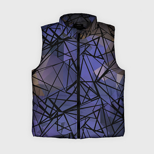 Женский жилет Blue with black stripes pattern / 3D-Черный – фото 1