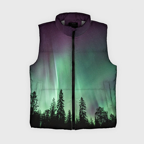 Женский жилет Сияние над лесом / 3D-Светло-серый – фото 1