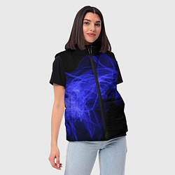 Женский жилет Синяя звуковая волна, цвет: 3D-черный — фото 2