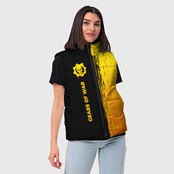 Женский жилет Gears of War - gold gradient: по-вертикали, цвет: 3D-черный — фото 2