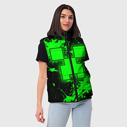 Женский жилет Minecraft neon green, цвет: 3D-черный — фото 2