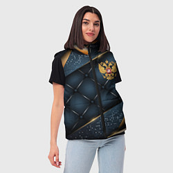 Женский жилет Золотой герб России на объемном фоне, цвет: 3D-светло-серый — фото 2