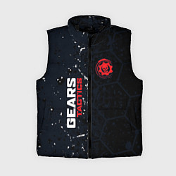 Женский жилет Gears of War красно-белой лого на темном фоне, цвет: 3D-черный