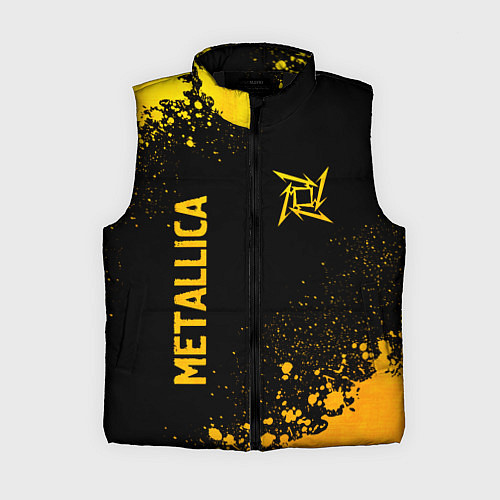 Женский жилет Metallica - gold gradient: надпись, символ / 3D-Черный – фото 1