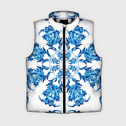 Женский жилет Гжель синий цветок