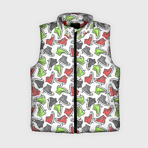 Женский жилет Кеды разноцветные поп арт / 3D-Красный – фото 1