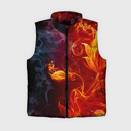 Женский жилет Огненный цветок с дымом / 3D-Черный – фото 1
