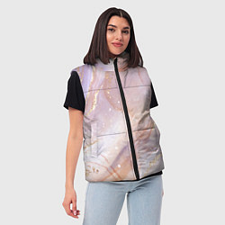 Женский жилет Бежевый с золотом мрамор, цвет: 3D-светло-серый — фото 2