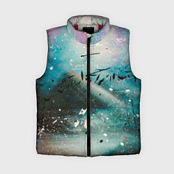 Женский жилет Абстрактный голубой туман, краски и блёстки