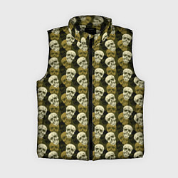 Женский жилет Милитари улыбающиеся черепа, цвет: 3D-черный