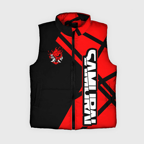 Женский жилет Cyberpunk 2077 - Надпись Samurai / 3D-Красный – фото 1