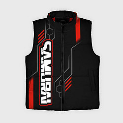 Женский жилет Samurai - Красный техно - Киберпанк, цвет: 3D-красный