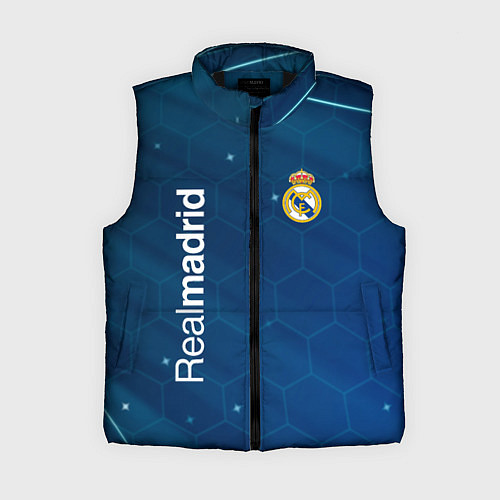 Женский жилет Real madrid голубая абстракция / 3D-Черный – фото 1