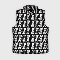 Женский жилет Скелет кошки - Halloween pattern