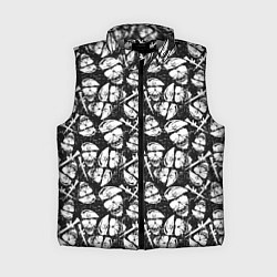 Женский жилет Череп в берете и оружие, цвет: 3D-светло-серый