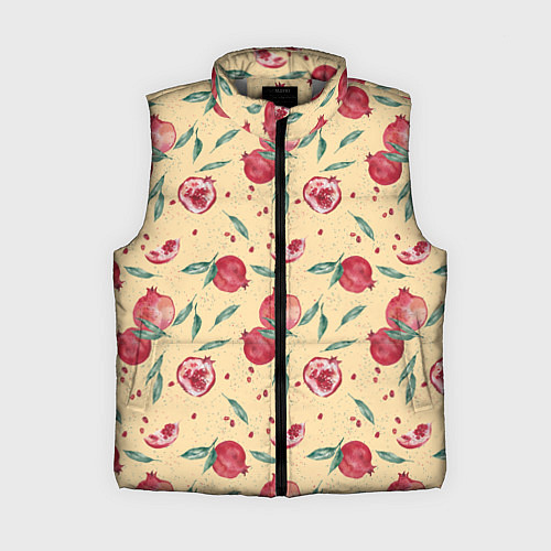 Женский жилет Узор с акварельными гранатами / 3D-Светло-серый – фото 1