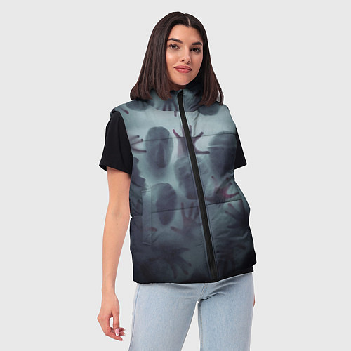 Женский жилет Scary faces trying to get out / 3D-Светло-серый – фото 3