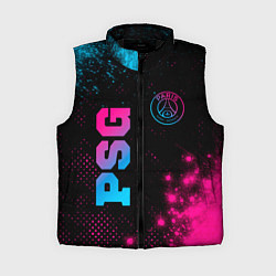 Женский жилет PSG - neon gradient: надпись, символ, цвет: 3D-черный