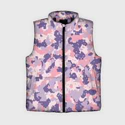 Женский жилет Цифровой камуфляж - сине-фиолетовый, цвет: 3D-черный