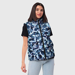 Женский жилет Новогдние кролики, цвет: 3D-черный — фото 2