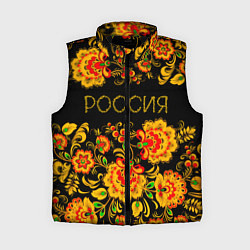 Женский жилет РОССИЯ роспись хохлома, цвет: 3D-черный