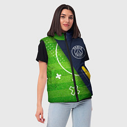 Женский жилет PSG football field, цвет: 3D-черный — фото 2