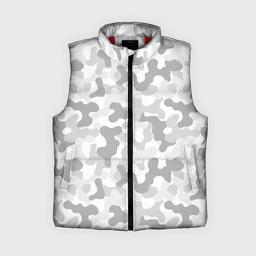 Женский жилет Камуфляж цифра светло-серый крупный / 3D-Красный – фото 1
