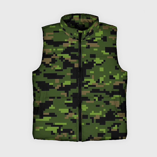 Женский жилет Камуфляж лесной пиксель / 3D-Черный – фото 1