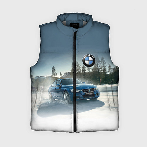 Женский жилет Крутая бэха мчится по лесной дороге / 3D-Светло-серый – фото 1