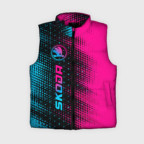 Женский жилет Skoda - neon gradient: по-вертикали / 3D-Черный – фото 1