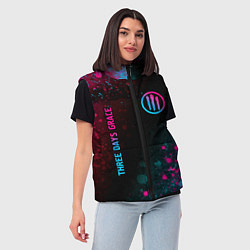 Женский жилет Three Days Grace - neon gradient: надпись, символ, цвет: 3D-черный — фото 2