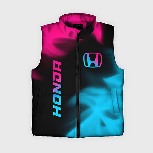 Женский жилет Honda - neon gradient: надпись, символ / 3D-Черный – фото 1