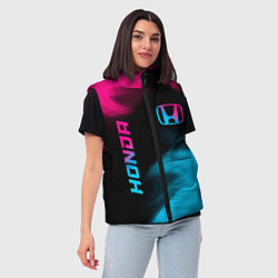 Женский жилет Honda - neon gradient: надпись, символ, цвет: 3D-черный — фото 2