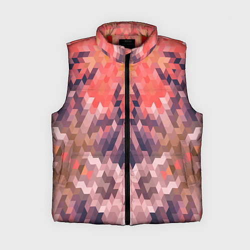 Женский жилет Оранжево-коричневый абстрактный геометрический узо / 3D-Красный – фото 1