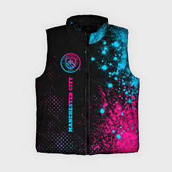 Женский жилет Manchester City - neon gradient: по-вертикали, цвет: 3D-черный